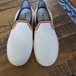 Rothy's White & Rainbow Sneaker sz 9